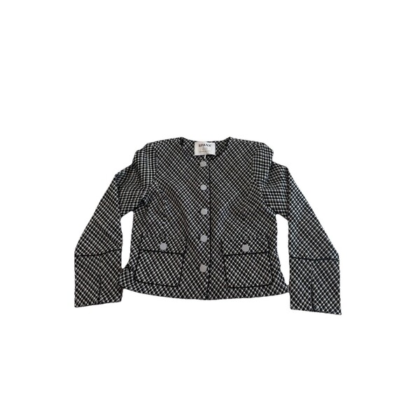 SPANX Women’s PONTE Lady Jacket Jacquard Plaid Blazer NWT Pockets M - Picture 3 of 16